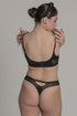 WEST Black Half Moon Cut-Out Mesh G-String